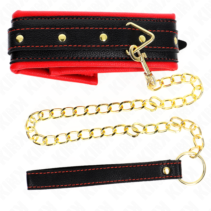 KINK - COLLAR CON CORREA DE PIEL SÍMIL ESPONJA MODELO 2 AJUSTABLE 37-54 CM X 3 CM