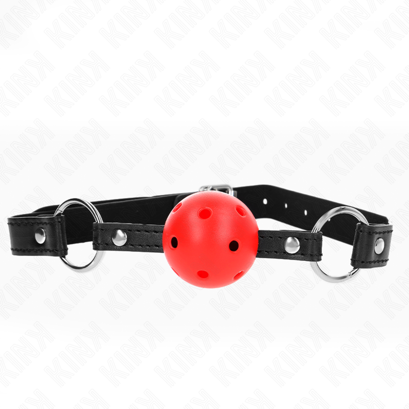 KINK - MORDAZA HUECO DE BOLA ROJA DURA DE 4,5 CM MODELO 1 63,5 X 2 CM