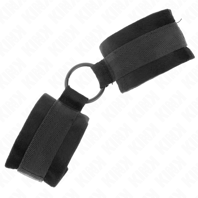KINK - ESPOSAS DE PIEL PARA PRINCIPIANTES 25 CM CON ANILLA TÓRICA 4 CM NEGRAS AJUSTABLES 15-25 CM
