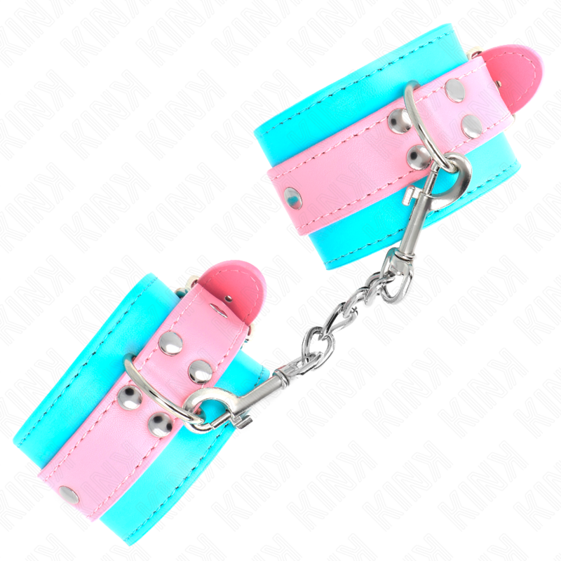 KINK - LINDAS MUÑECAS DE SUJECIÓN AZUL/ROSA AJUSTABLES 16-28 CM X 5 CM