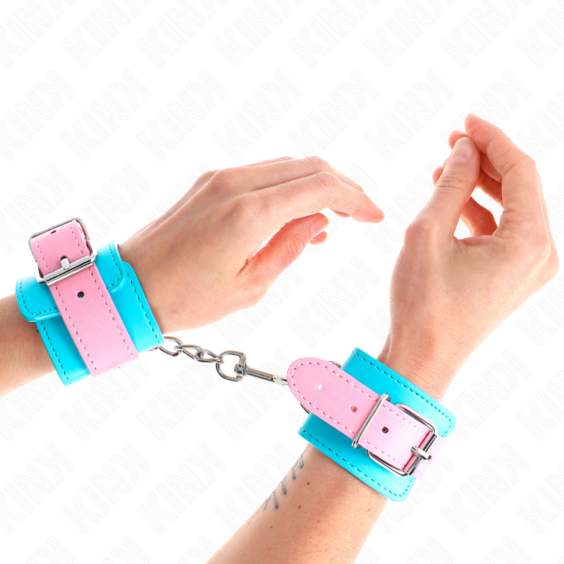 KINK - LINDAS MUÑECAS DE SUJECIÓN AZUL/ROSA AJUSTABLES 16-28 CM X 5 CM