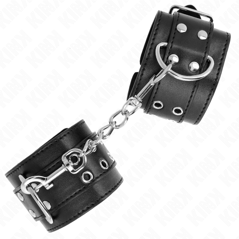KINK - SUJECIÓN DE MUÑECAS CON DOBLE HEBILLA NEGRA AJUSTABLE 19-26 CM