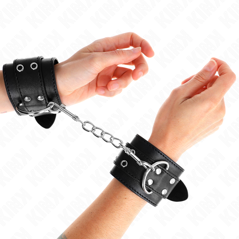 KINK - SUJECIÓN DE MUÑECAS CON DOBLE HEBILLA NEGRA AJUSTABLE 19-26 CM