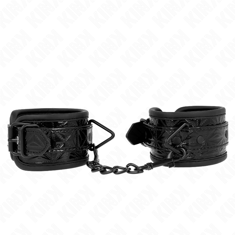 KINK - SUJECIONES DE MUÑECA CON PATRÓN DE DIAMANTE NEGRO AJUSTABLE 17-26 CM X 5,5 CM