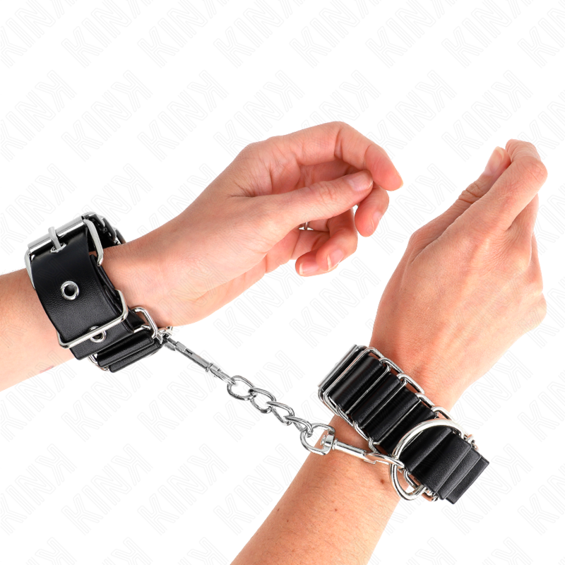 KINK - SUJECIONES DE MUÑECA DELGADAS CON FORMA DE BISAGRA, NEGRAS, AJUSTABLES, 16-22 CM X 3,5 CM
