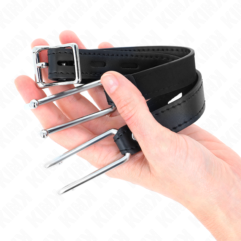 KINK - MORDAZA DE GANCHO METÁLICO DE 11,5 CM CON CORREA DE CUERO SINTÉTICO AJUSTABLE 39-58 CM X 2 CM
