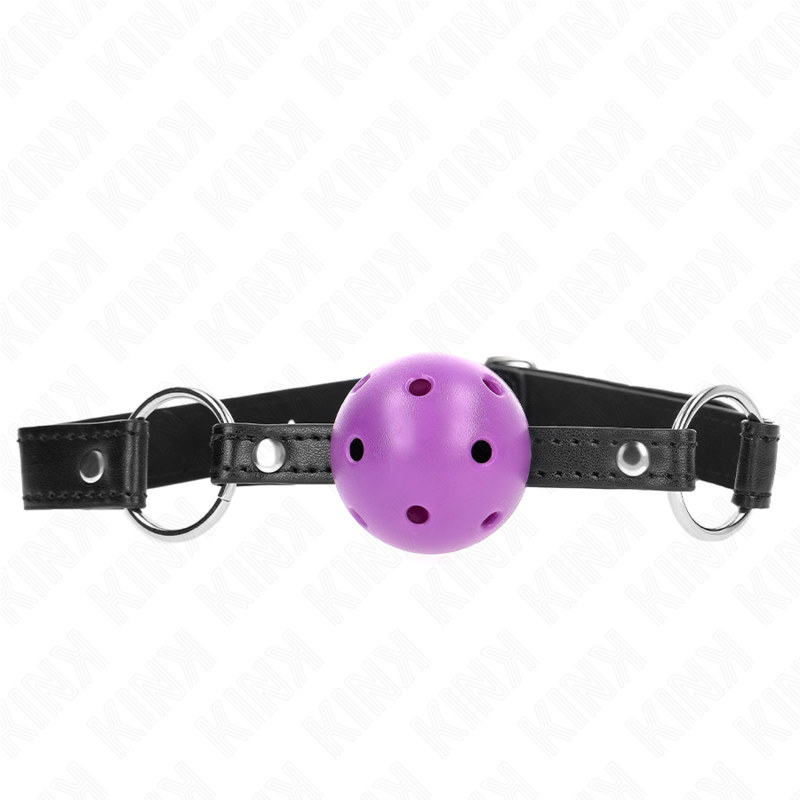 KINK - MORDAZA DE BOLA HUECO DURA PÚRPURA DE 4,5 CM 63,5 X 2 CM