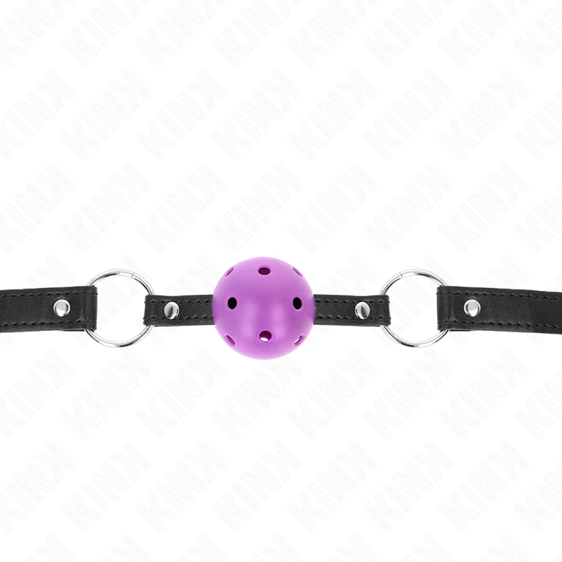 KINK - MORDAZA DE BOLA HUECO DURA PÚRPURA DE 4,5 CM 63,5 X 2 CM
