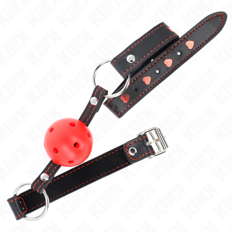 KINK - MORDAZA DE BOLA HUECO RIGIDA ROJA MODELO 2 65 x 2,5 CM