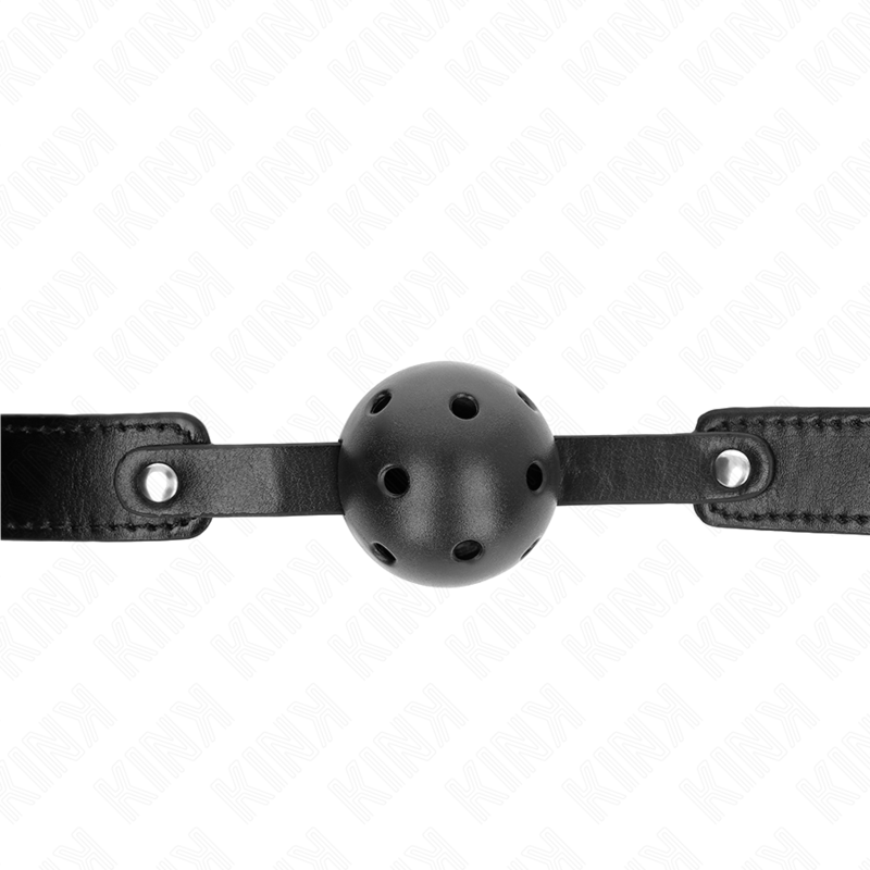 KINK - MORDAZA DE PELOTA TRANSPIRABLE NEGRA DE 4,5 CM 65 x 2,5 CM