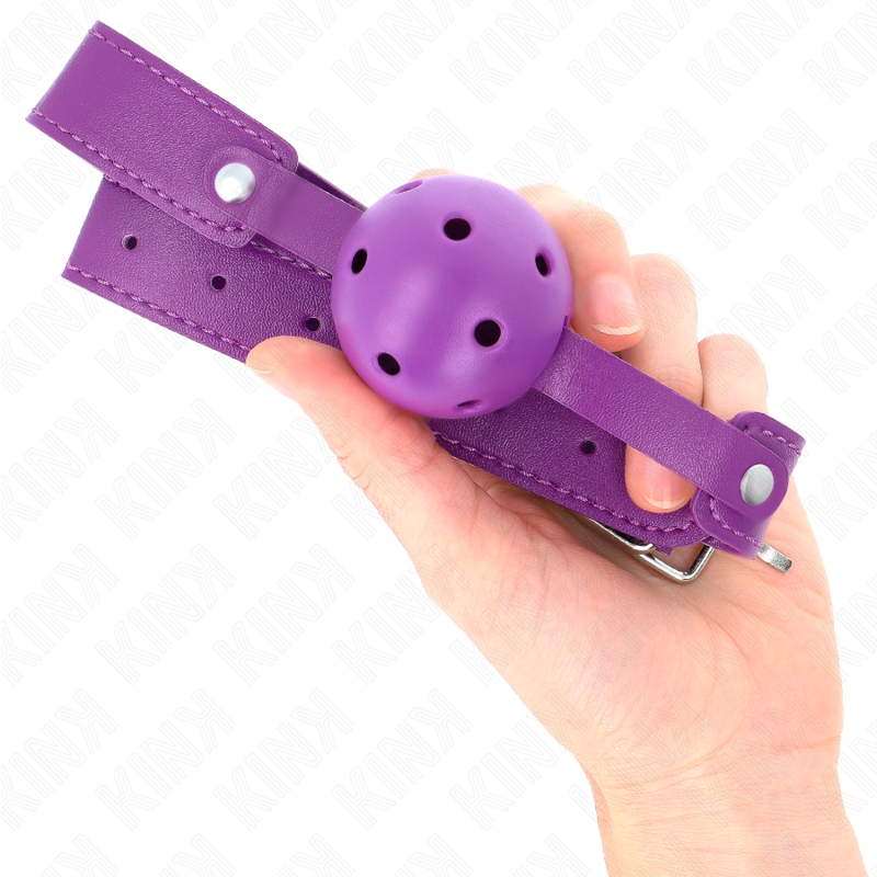 KINK - PELOTA TRANSPIRABLE MORADA 4.5 CM MORDAZA 65 x 2.5 CM
