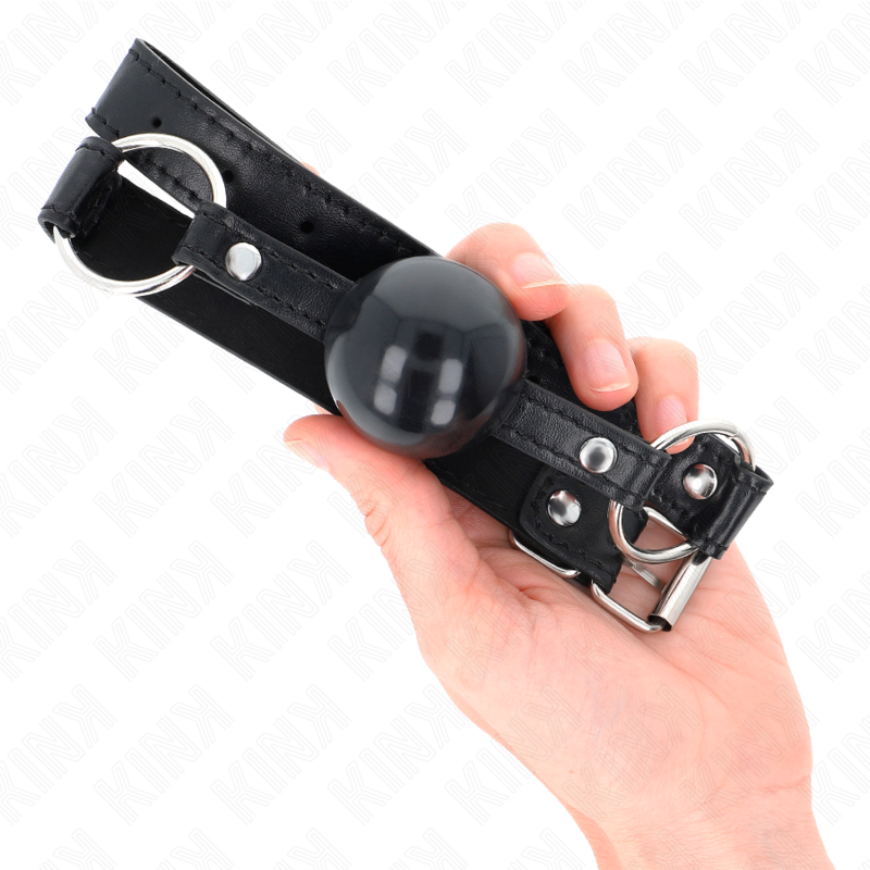 KINK - Bâillon boule en TPE noir 4 cm 60 x 2 cm
