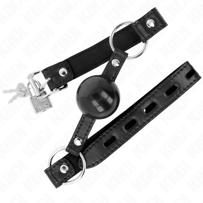 KINK - Bâillon boule en TPE noir 4 cm 60 x 2 cm