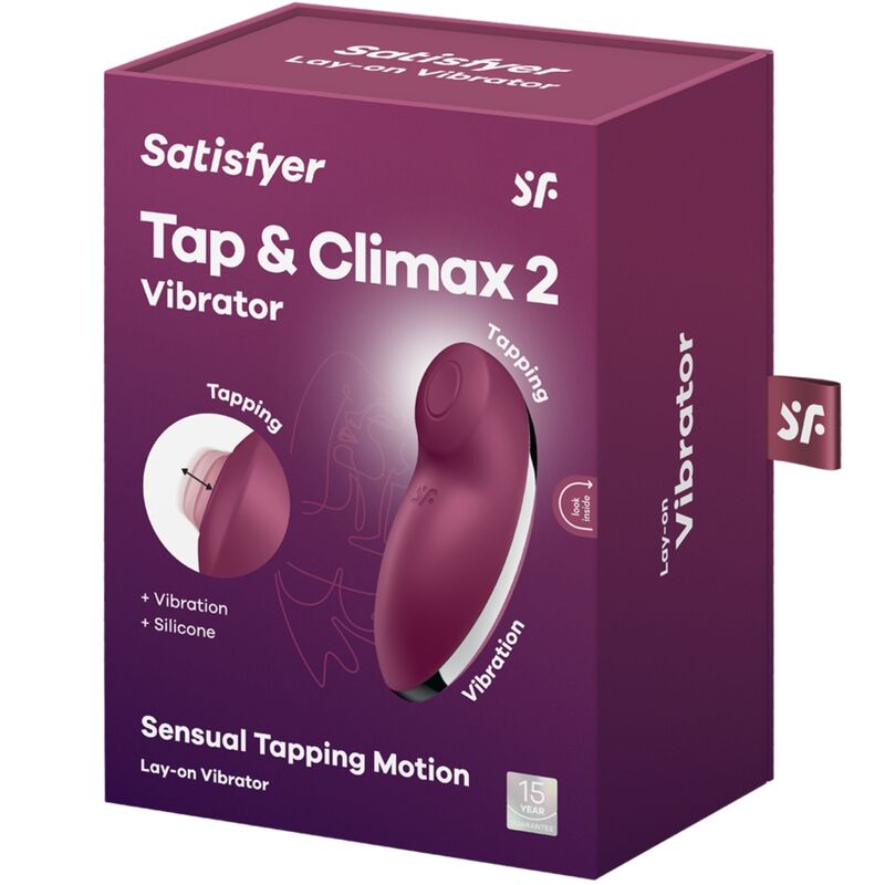 SATISFYER - TAP & CLIMAX 2 VIBRADOR Y ESTIMULADOR ROJO