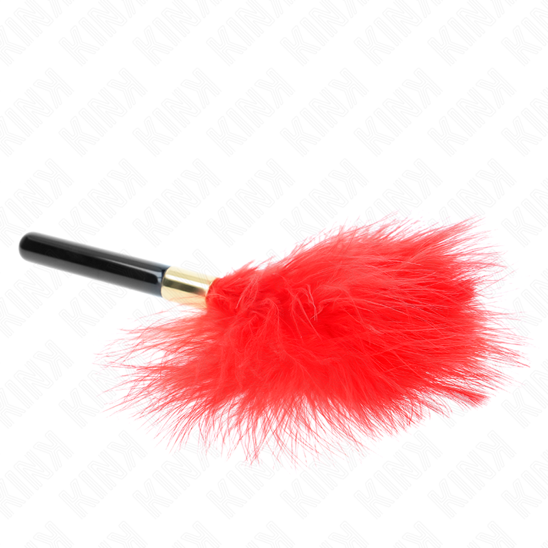 KINK - PLUMAS DE COSQUILLEO DE METAL ROJO DORADO 18 CM