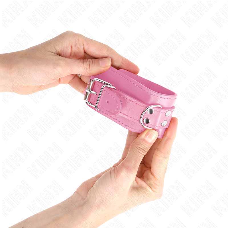 KINK - ATTACHES DE POIGNET SIMPLES ROSE RÉGLABLES 20-23 CM X 5,5 CM