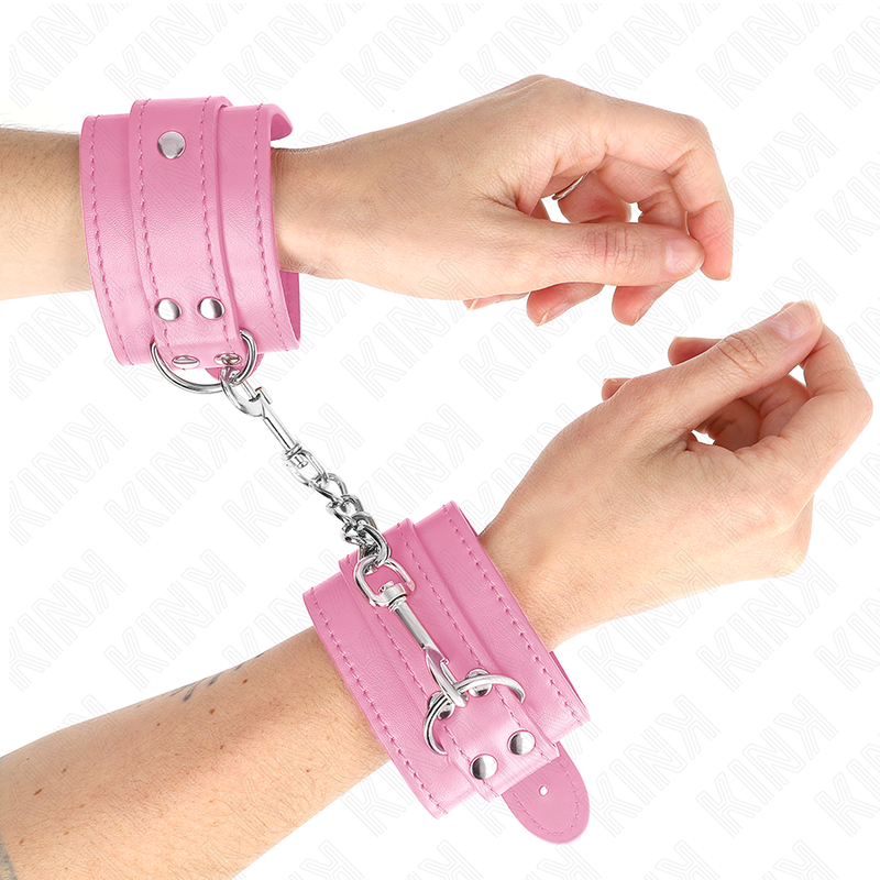 KINK - ATTACHES DE POIGNET SIMPLES ROSE RÉGLABLES 20-23 CM X 5,5 CM