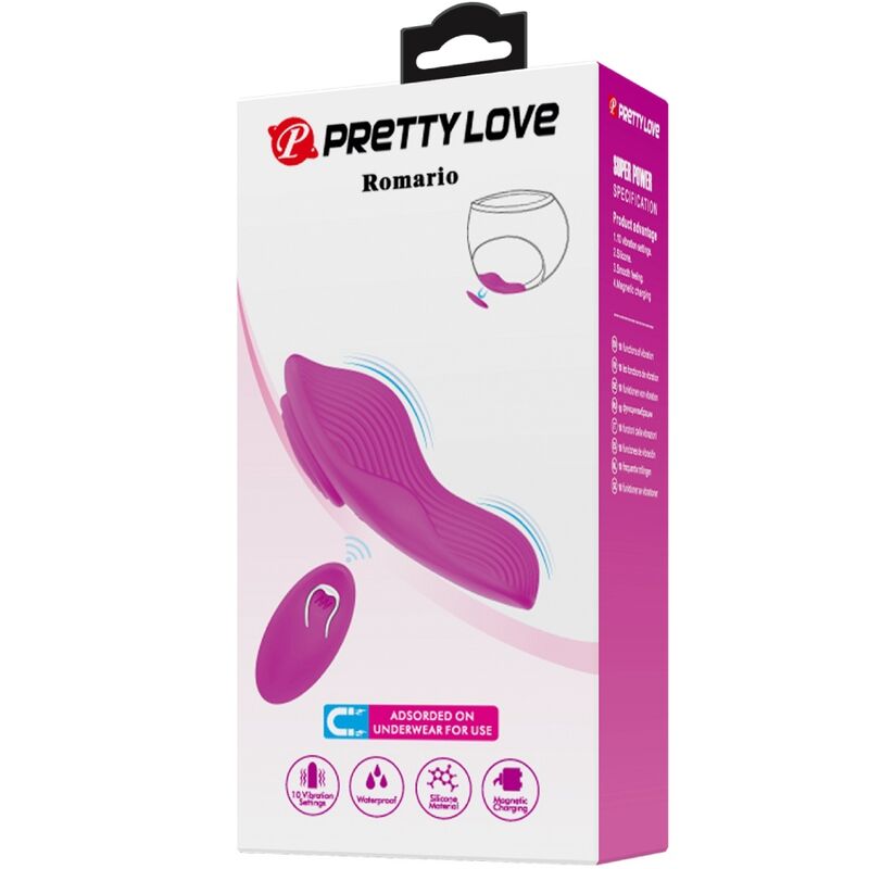 PRETTY LOVE - ROMARIO ESTIMULADOR DE CLÍTORIS DE APLICACIÓN CONTROL REMOTO ROSA