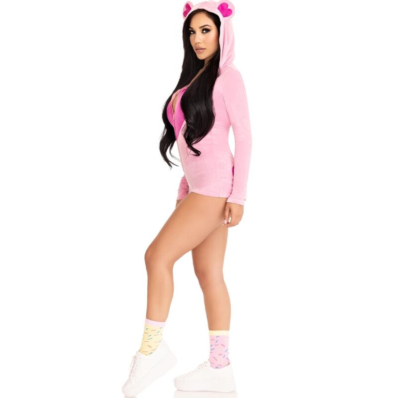 LEG AVENUE - BODY DE TERCIOPELO CON OSITO ROSA S