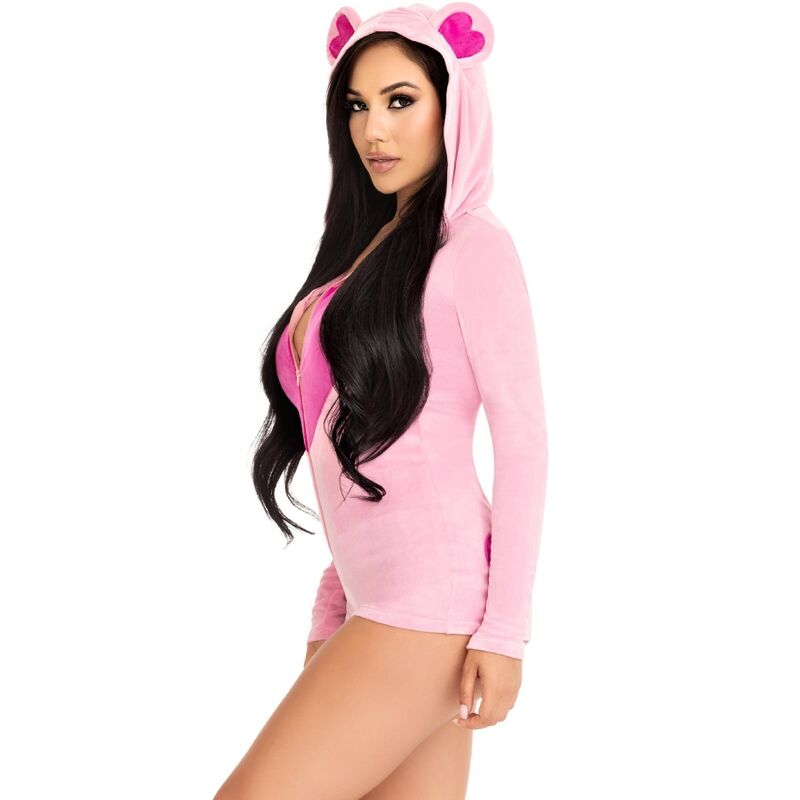 LEG AVENUE - BODY DE TERCIOPELO CON OSITO ROSA S