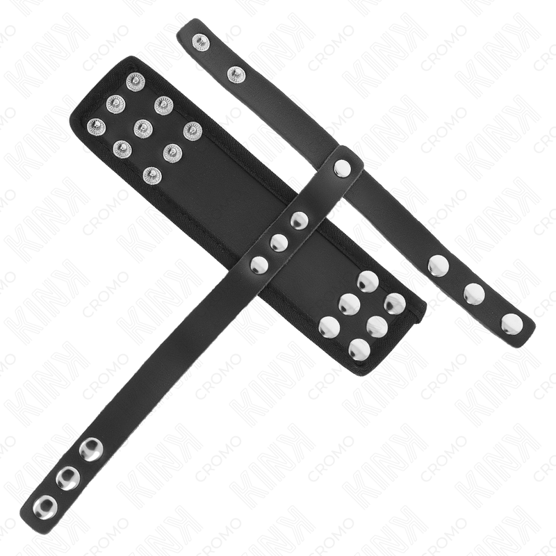 KINK - ANILLO DE CUERO PARA EL PENE CON CORREA DIVISORA DE BOLAS RECUBIERTAS Y AJUSTABLE