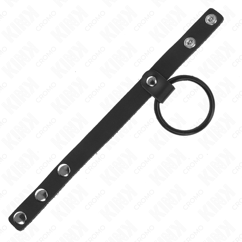 KINK - ANILLO DE SILICONA PARA EL PENE 3,8 CM Y DIVISOR DE BOLAS DE CUERO 22 X 1,5 CM