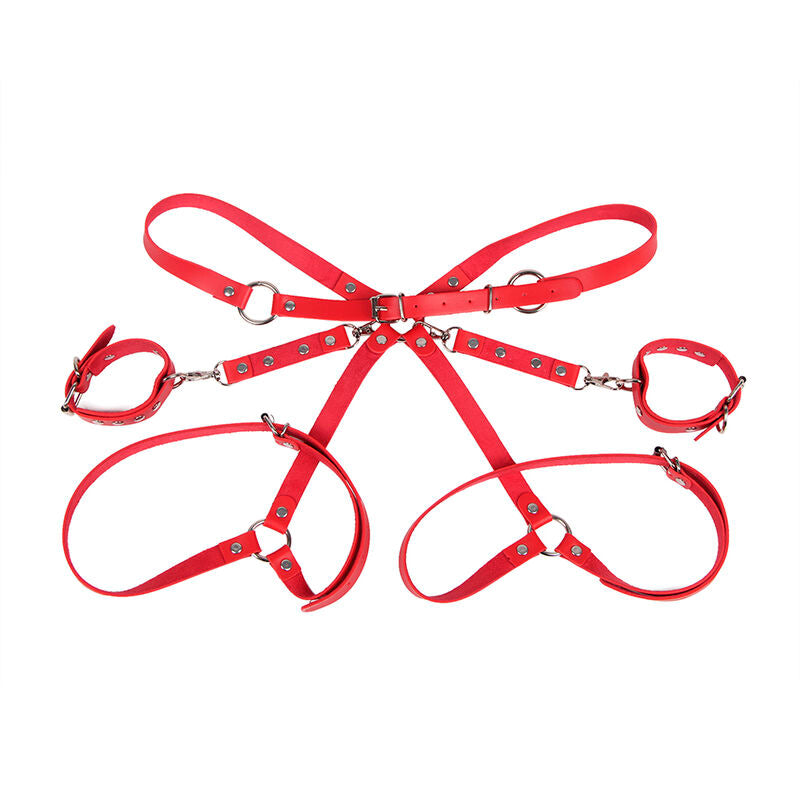 SUBBLIME - 953706 ESPOSAS CON CINTURÓN DE BONDAGE ROJO TALLA ÚNICA