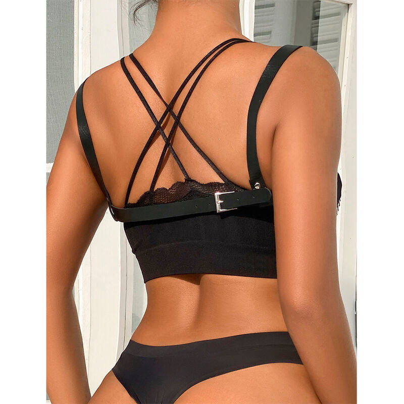 SUBBLIME - 953713 CINTURÓN PUNK BONDAGE HEBILLA METÁLICA NEGRO TALLA ÚNICA