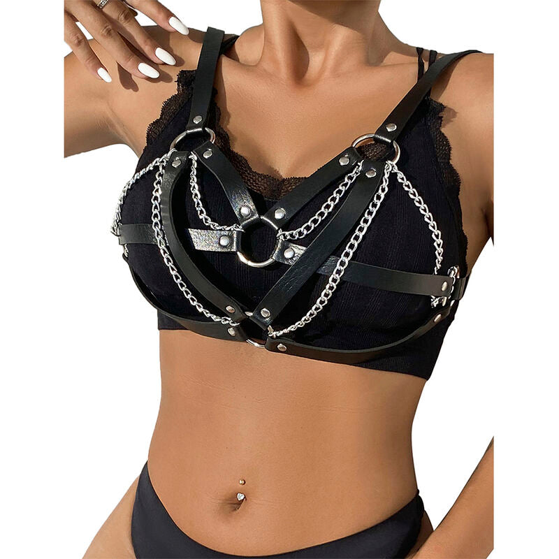 SUBBLIME - 953713 CINTURÓN PUNK BONDAGE HEBILLA METÁLICA NEGRO TALLA ÚNICA