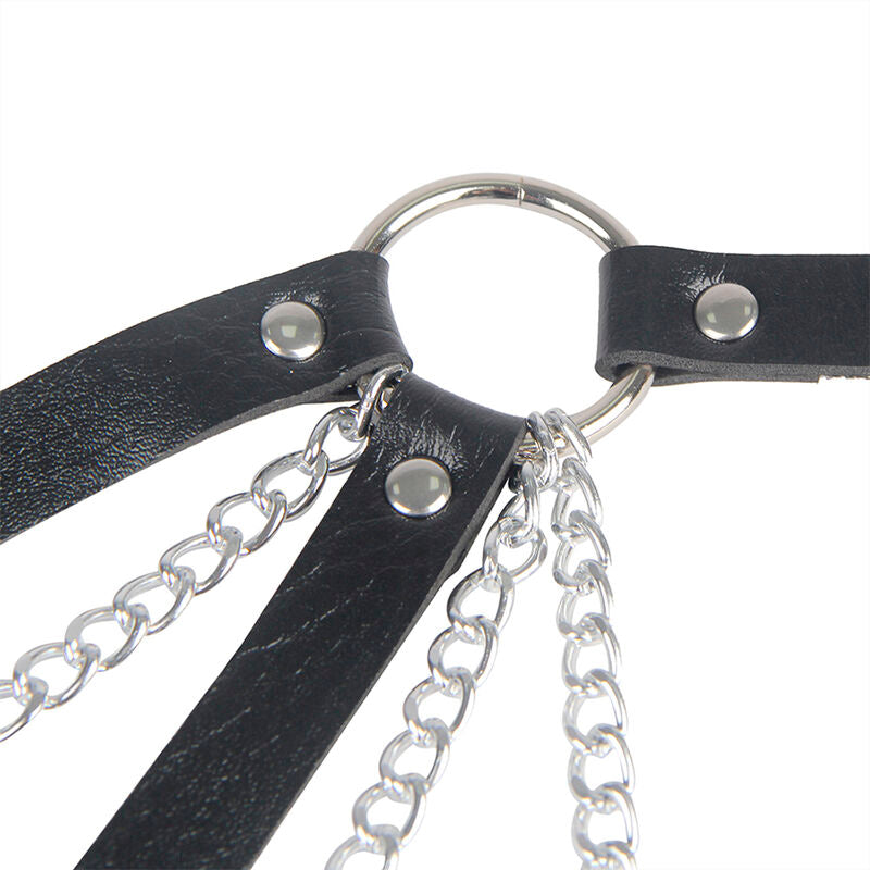 SUBBLIME - 953713 CINTURÓN PUNK BONDAGE HEBILLA METÁLICA NEGRO TALLA ÚNICA