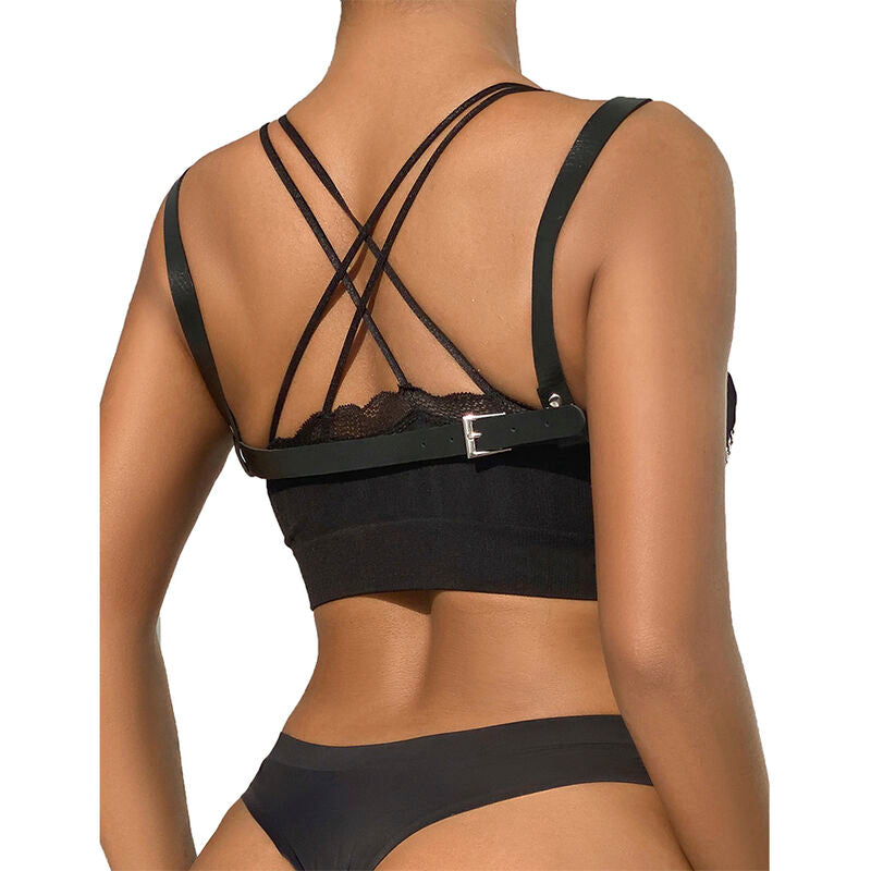 SUBBLIME - 953713 CINTURÓN PUNK BONDAGE HEBILLA METÁLICA NEGRO TALLA ÚNICA
