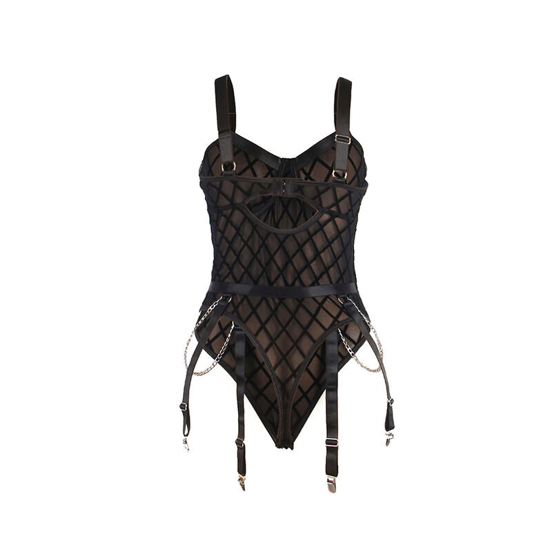 SUBBLIME - 954260 BODY CON CADENAS + LIGUERO NEGRO S/M