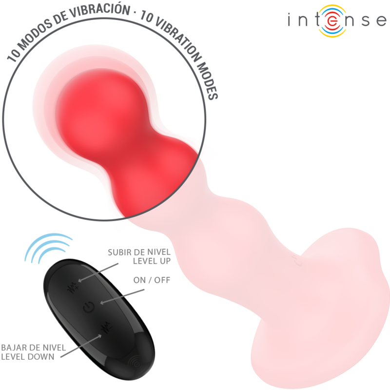INTENSE - CODY VIBRADOR CON VENTOSA CONTROL REMOTO ROJO