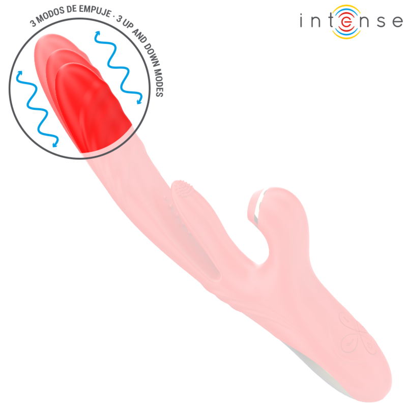 INTENSO - VIBRADOR MULTIFUNCIÓN KAROL EMPUJE Y ESTIMULACIÓN Y SUCCIÓN ROJO