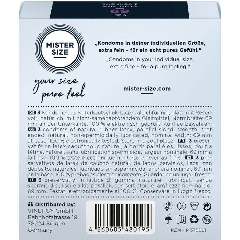 MISTER SIZE - CONDONES TALLA XXXL 69 MM (3 UNIDADES)
