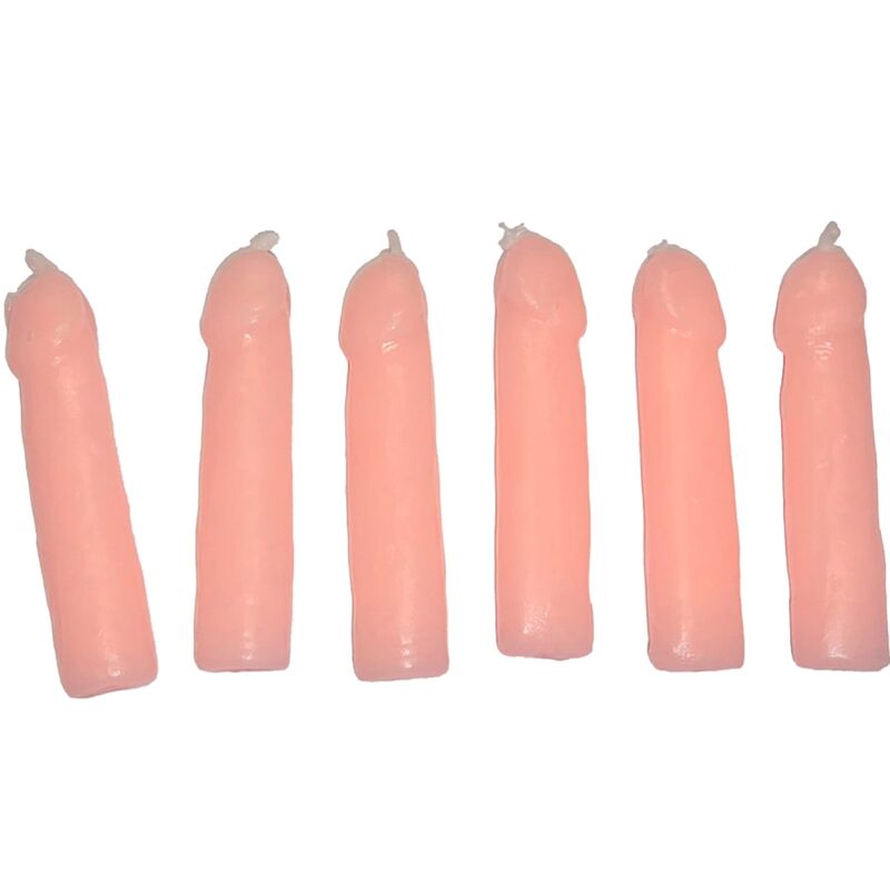 DIABLO PICANTE - 6 VELAS CON FORMA DE PENE CARNE