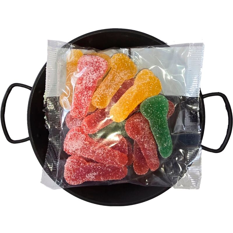 DIABLO PICANTE - CARAMELOS DE AZÚCAR MASTICABLES EN FORMA DE PENE EN DIFERENTES SABORES