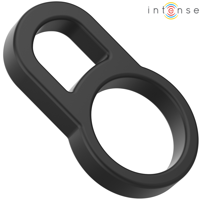 INTENSE - BOBBY ANILLO DOBLE DE SILICONA PARA EL PENE NEGRO