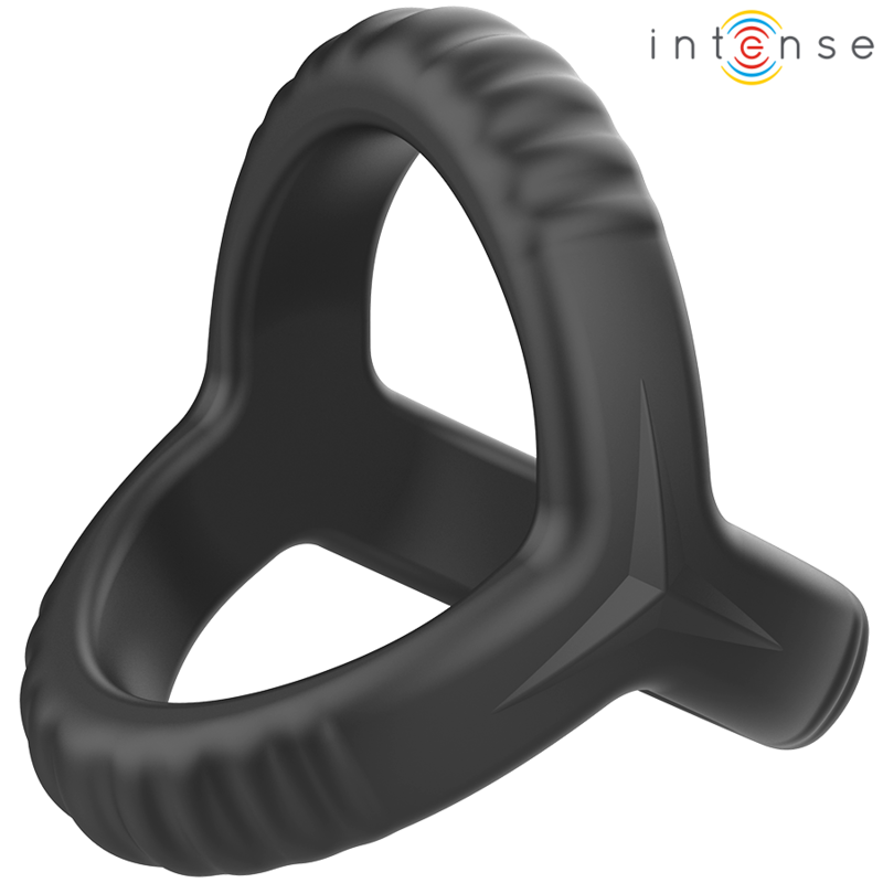 INTENSE - CARSON DOUBLE ANNEAU PÉNIS EN SILICONE NOIR MODÈLE 4