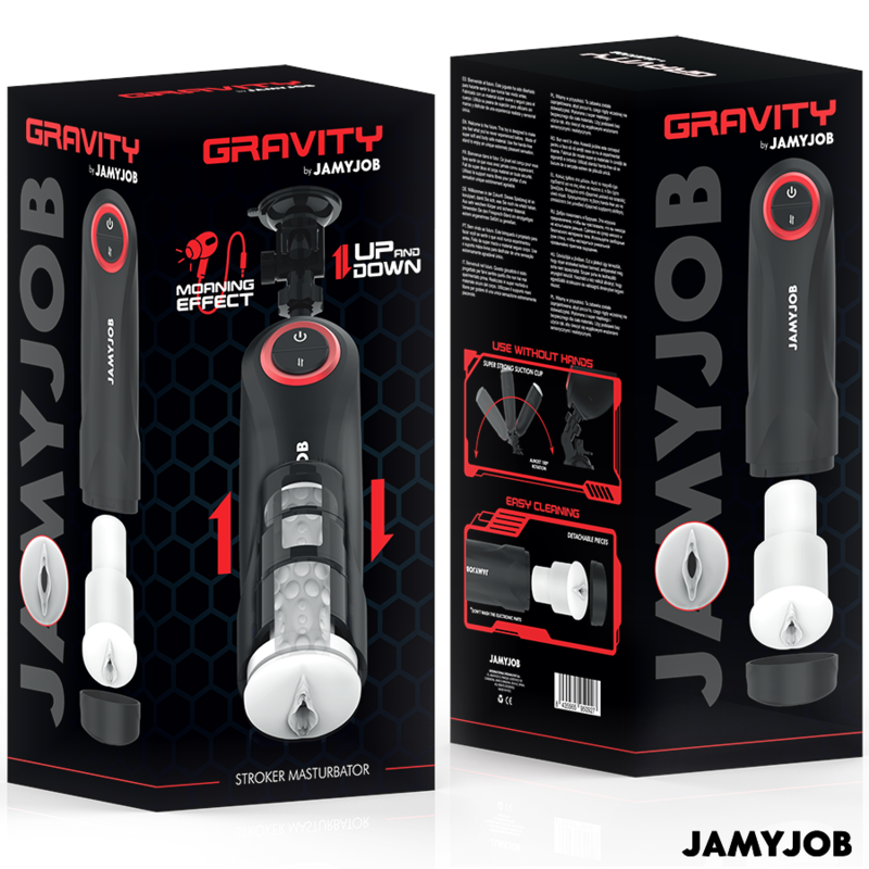 JAMYJOB - MASTURBADOR VAGINAL AUTOMÁTICO DE GRAVEDAD 5 MODOS DE EMPUJE Y EFECTO DE SONIDO
