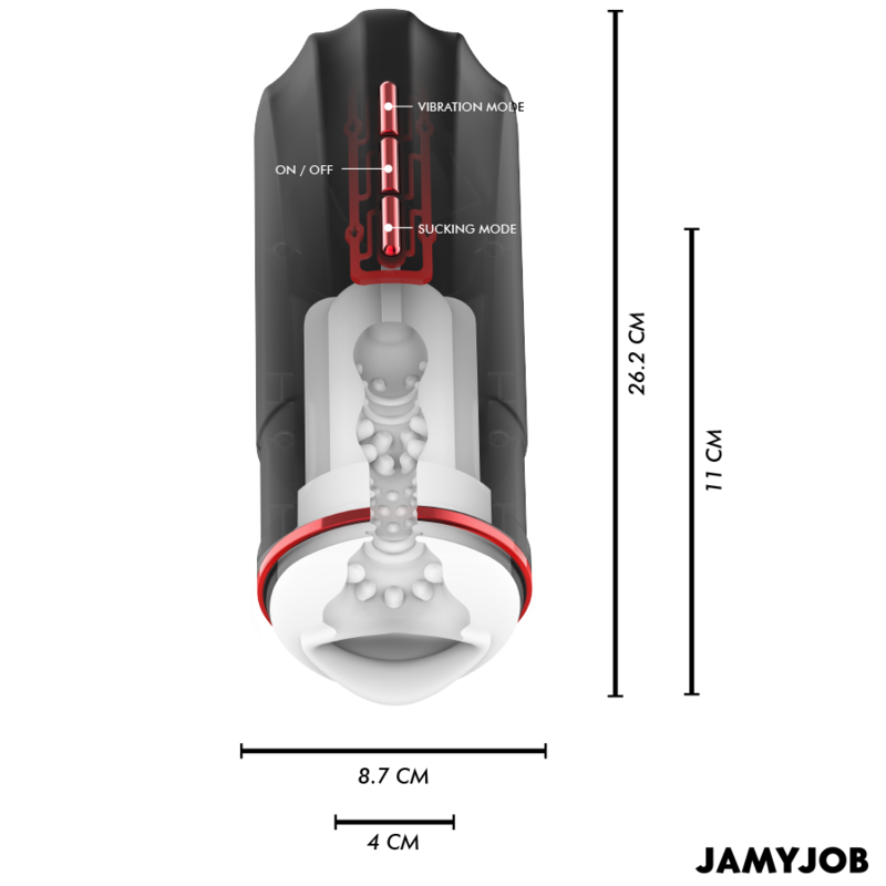 JAMYJOB - MASTURBADOR BOCAL AUTOMÁTICO MEGABITE 5 MODOS DE SUCCIÓN Y VIBRACIÓN