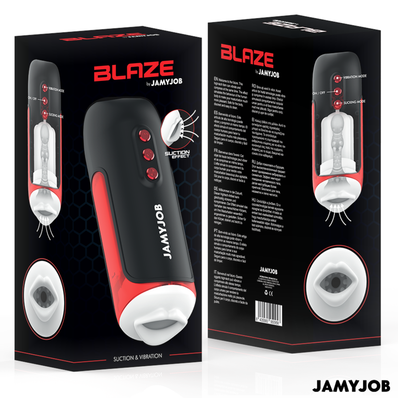 JAMYJOB - MASTURBATEUR BUCCAL AUTOMATIQUE BLAZE 5 MODES D'ASPIRATION ET DE VIBRATION