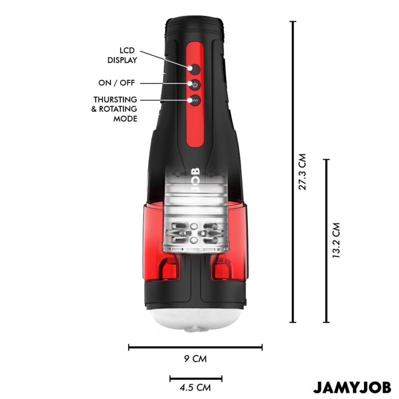 JAMYJOB - MASTURBADOR VAGINAL AUTOMÁTICO CYCLONE 10 MODOS DE ROTACIÓN Y EMPUJE