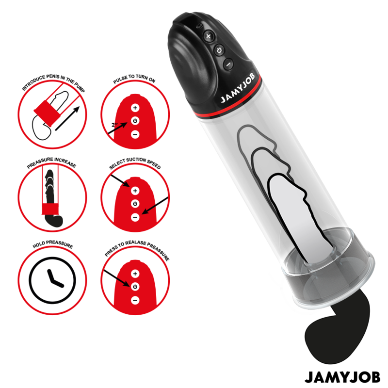 JAMYJOB - BOMBA AUTOMÁTICA XPAND 3 NIVELES DE SUCCIÓN GRIS
