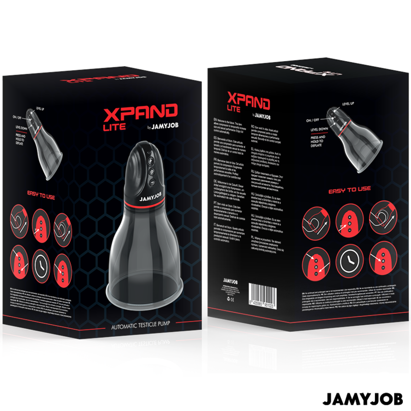 JAMYJOB - BOMBA TESTÍCULA AUTOMÁTICA XPAND LITE 3 NIVELES DE SUCCIÓN GRIS