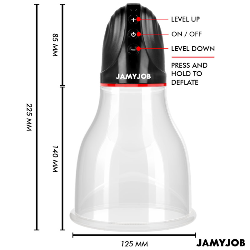 JAMYJOB - BOMBA TESTÍCULA AUTOMÁTICA XPAND LITE 3 NIVELES DE SUCCIÓN GRIS