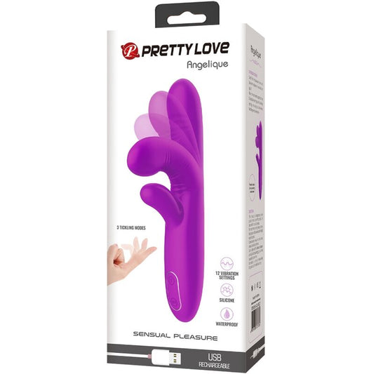 PRETTY LOVE - ANGELIQUE VIBRATEUR MULTIFONCTION + STIMULATEUR DE CLITORIS VIOLET