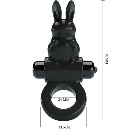 PRETTY LOVE - EXCITING RING RABBIT VIBRATEUR ANNEAU 10 VIBRATIONS NOIR