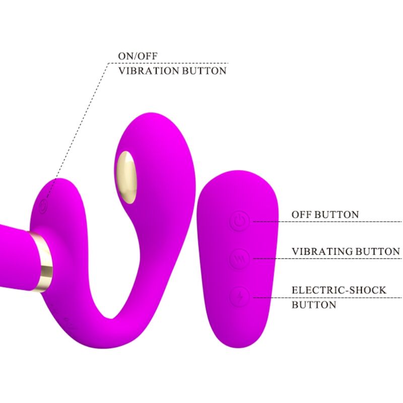 PRETTY LOVE - THUNDERBIRD VIBRADOR DOBLE CON ARCO Y CONTROL REMOTO MORADO