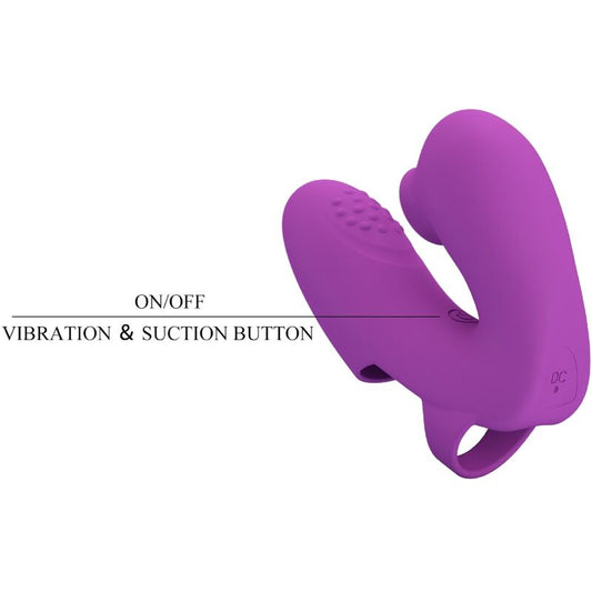 PRETTY LOVE - Vibromasseur doigt ATHENA avec stimulateur de clitoris violet